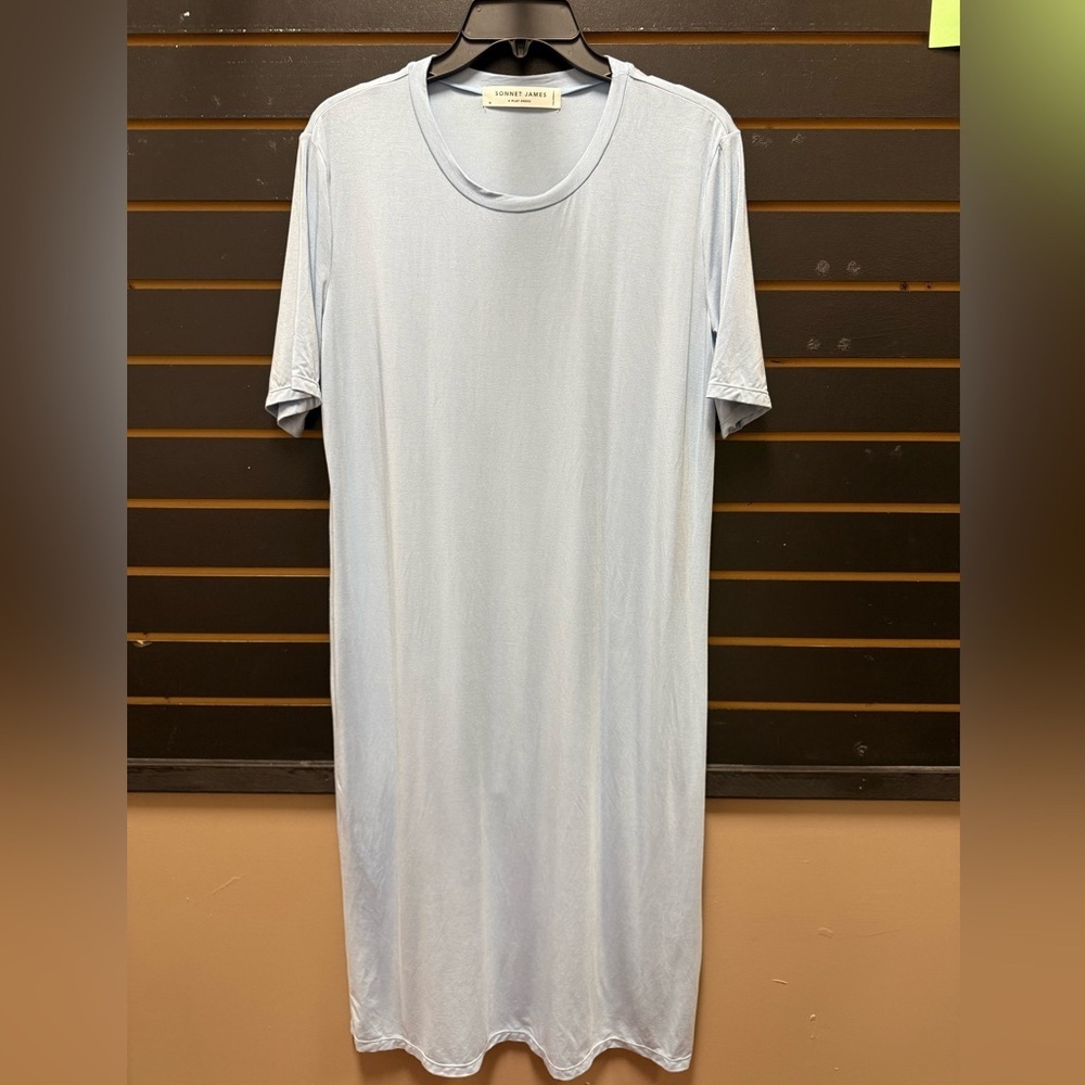 Sonnet James Baby Blue Play Shirt Midi Dress Size M